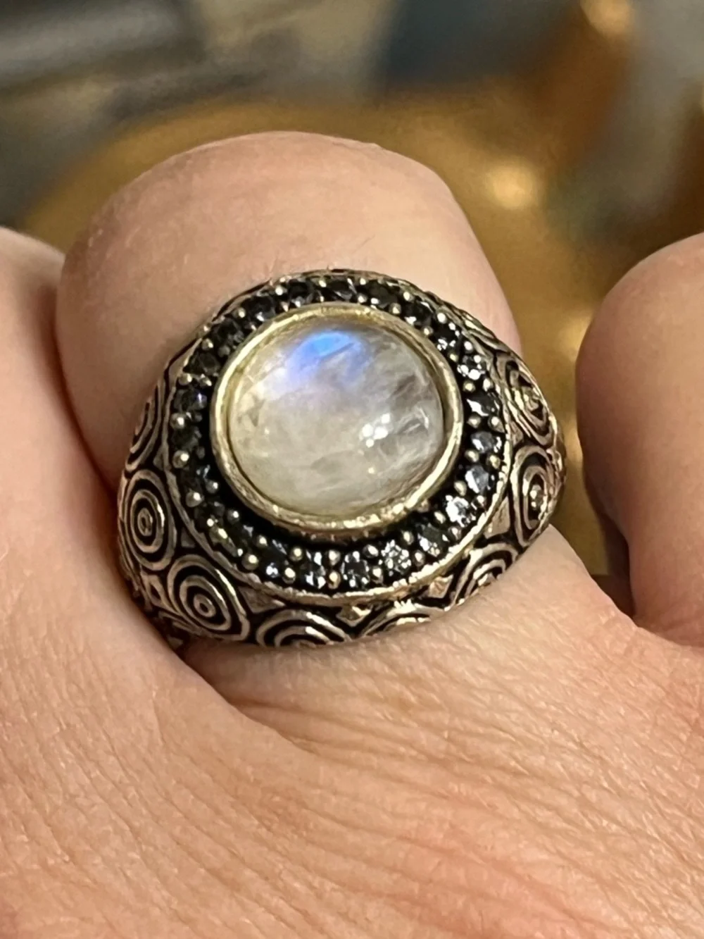 Moonstone Blue Topaz Ring